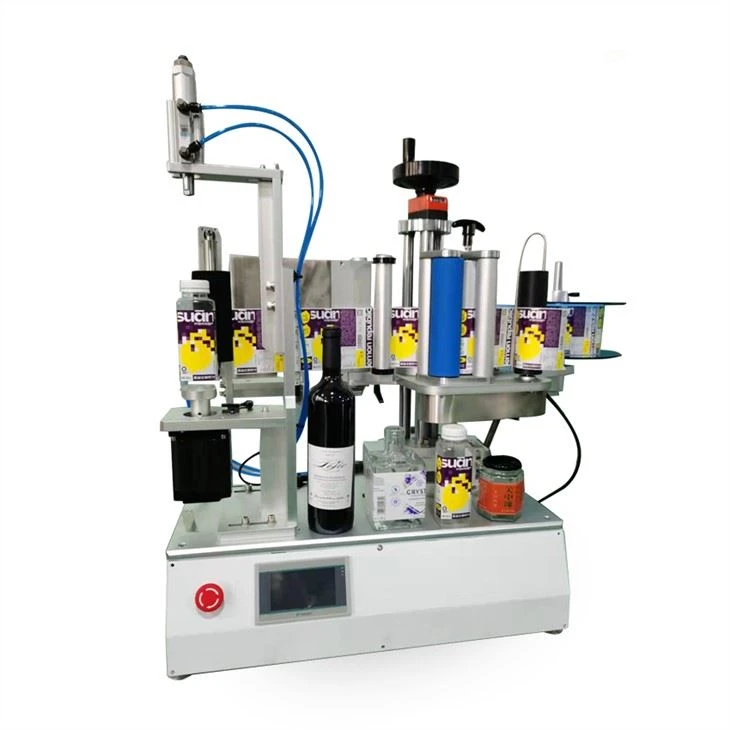Vertikal merkemaskin for flasker